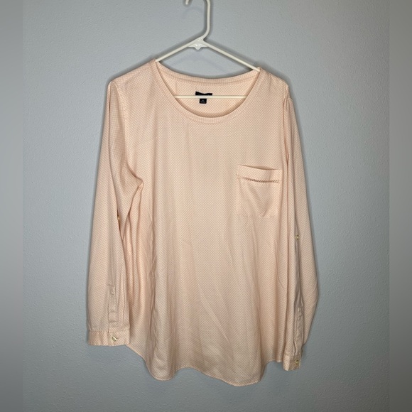 Ann Taylor Peach long sleeve blouse size XL women - Picture 1 of 5